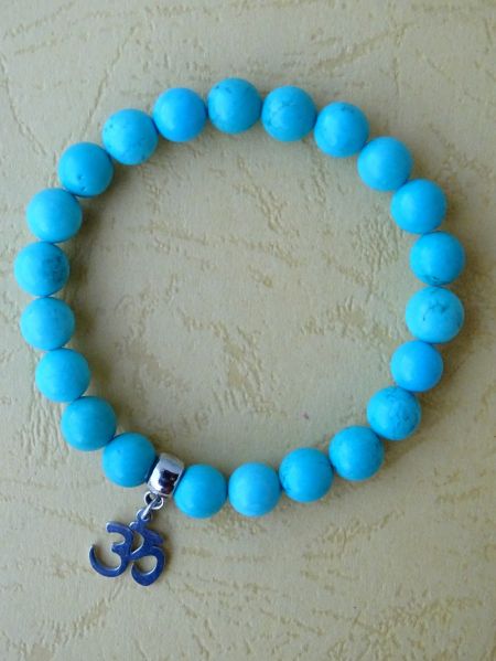 Turquoise and OM Pendant, Bracelet